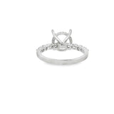 Lady's White Platinum Hidden Halo Platinum Mounting Size 6.5 With 4 =