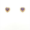 Estate Amethyst Heart Stud Earrings