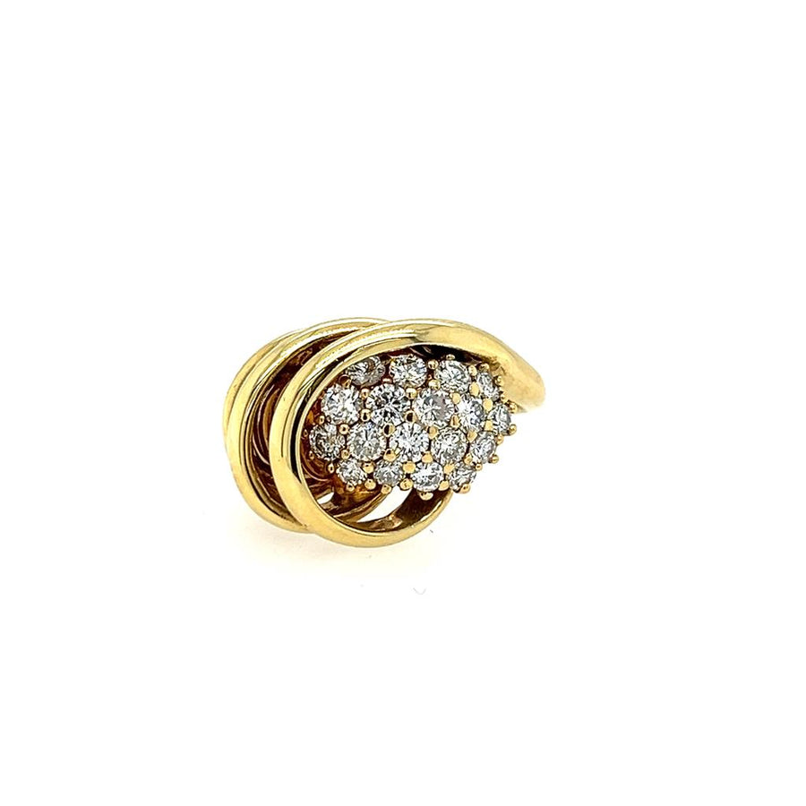 Yellow 14 Karat Diamond Swirl Fashion Ring