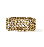 Yellow 14 Karat 9mm Rata Chain Band Ring John Hardy. Size 8