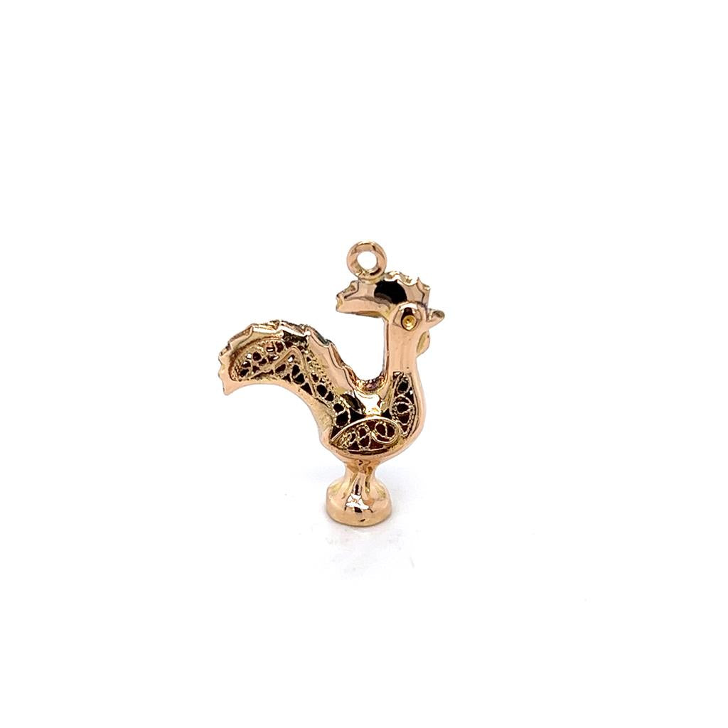 Yellow 10 Karat Rooster Charm Estate Jewelry Gram Weight: 2