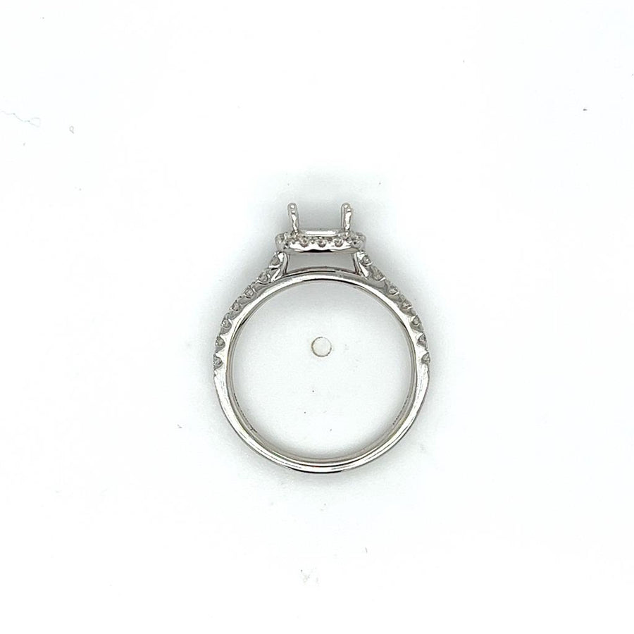 Lady's White 18 Karat Halo Ring