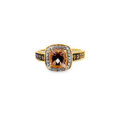 LeVian Peach Morganite and Diamond Halo Ring