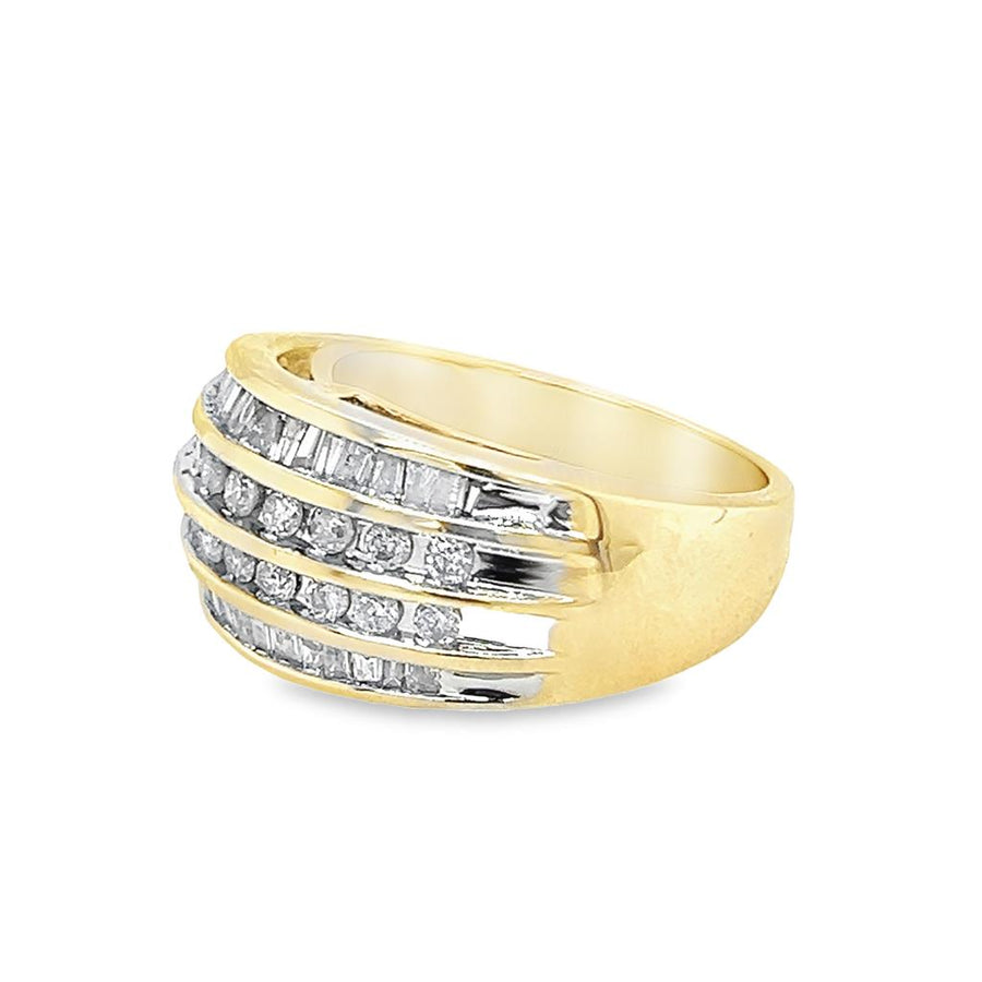 Two-Tone 10 Karat 4 Row Band E