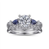 Gabriel & Co. Carrie - Five Stone Sapphire and Diamond Engagement Ring Mounting