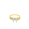 Lady's Yellow Milgrain 18 Karat Floral Ring