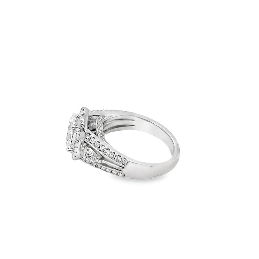 Estate Simon G Oval Halo Engagement Ring