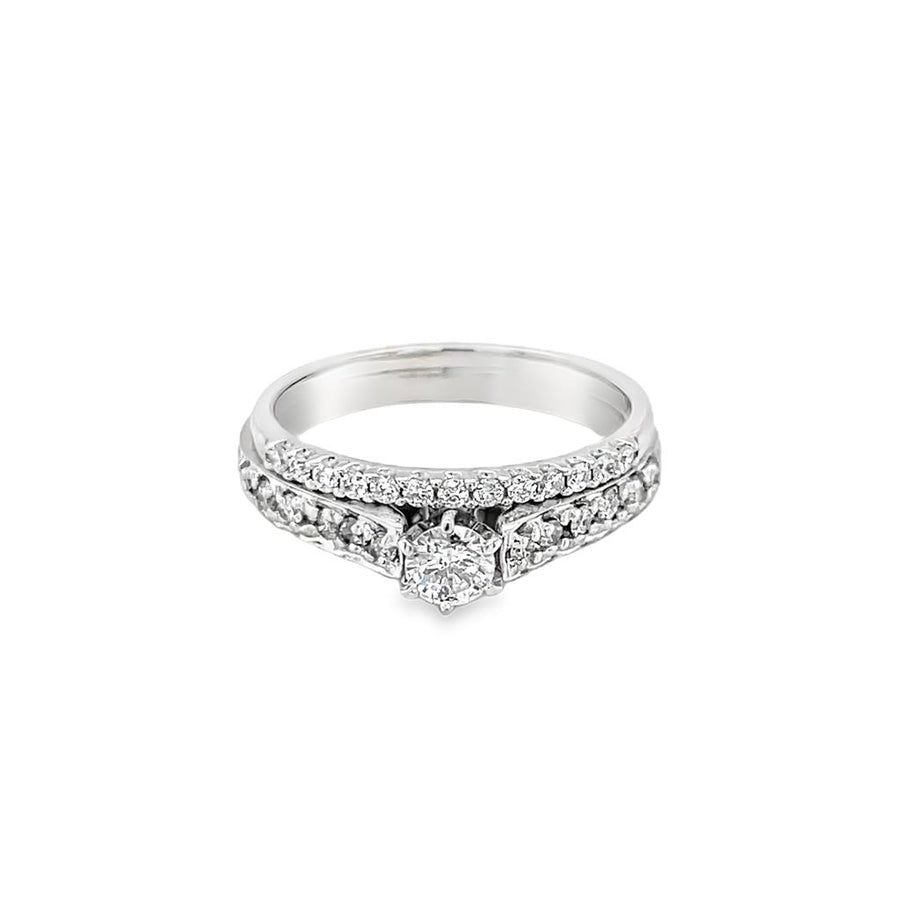 White 14 Karat Wedding Set
