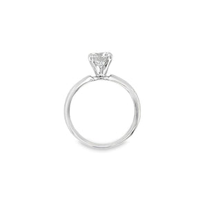 White 14 Karat LGD Solitaire Ring Estate Jewelry Size 5 one 0.80ct Round Lab Grown Diamond Gram Weight: 2.8