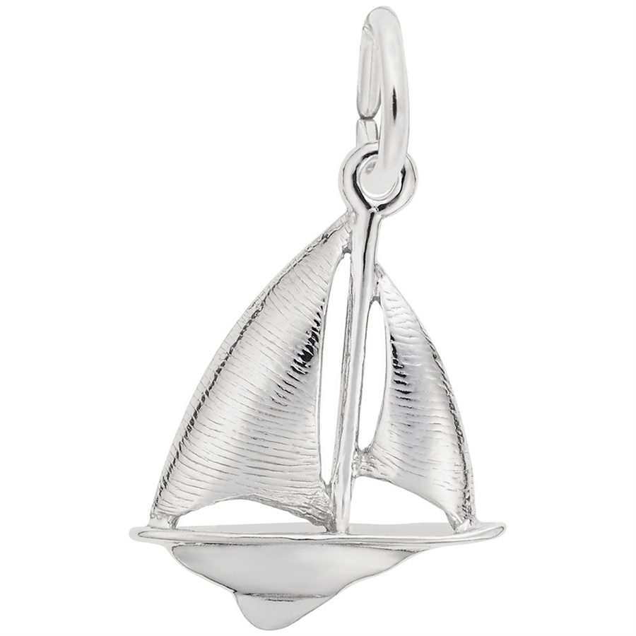 Rembrandt Charms Sloop Sailboat Charm Sterling Silver