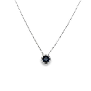 Lady's Solitaire Bezel Set Sapphire Necklace