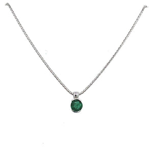 Estate Round Emerald Solitare Necklace