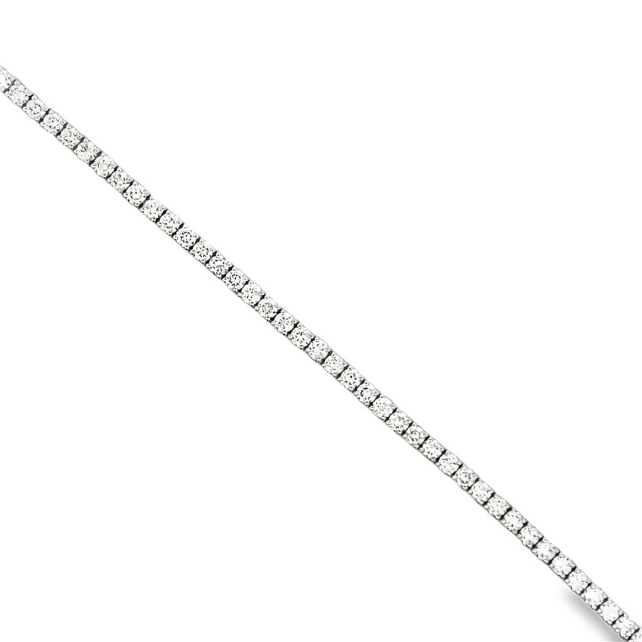 14 Karat White Gold Diamond Tennis Bracelet Estate Memo Length 7 With