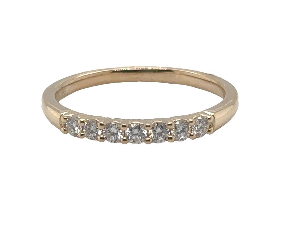 Lady's White 14 Karat Straight 1/4 Way Wedding/Anniversary Ring Size 6