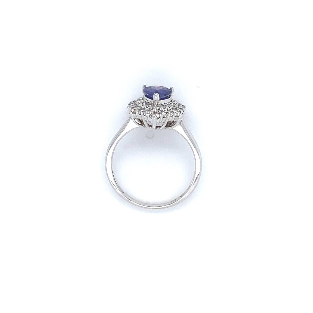 Estate Ladies Purple Sapphire and Diamond Fashion Ring