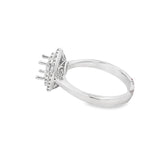 Lady's White 18 Karat Double Oval Halo Ring