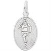 Rembrandt Charms Runner Oval Disc Charm Sterling Silver
