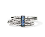 Sterling Silver Spear Single Wrap Ring John Hardy = Round Sapphires, S
