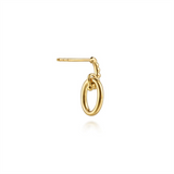 Lady's Yellow 14 Karat Beaded Oval Drop Earrings Earrings Designer: Ga
