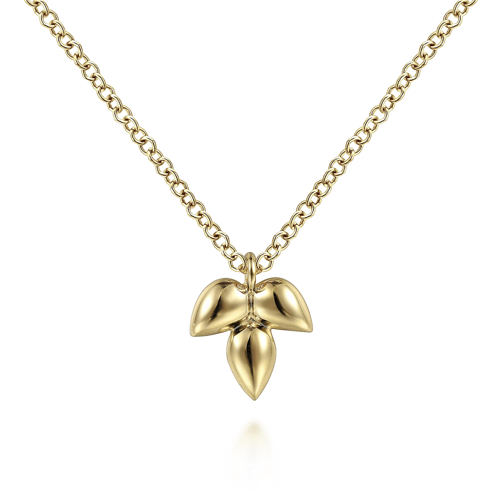 Gabriel & Co. Fashion 14K Yellow Gold Triple Teardrop Pendant Necklace