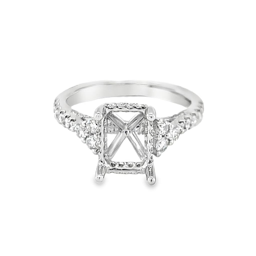 Platinum Hidden Halo Accented Platinum Mountings Size 7 66 = 0.68tw Ro