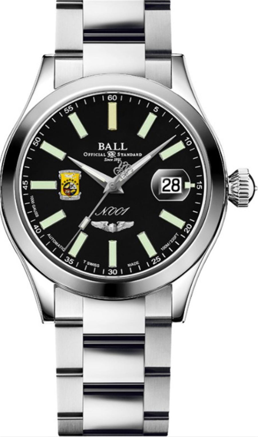 Stainless Steel Men's 40mm Engineer Master II Auto Watch with Black Di