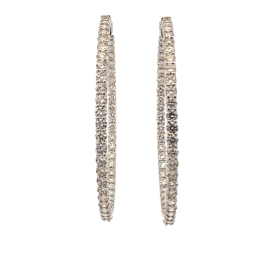 Diamond Inside/Outside Hoop Earrings