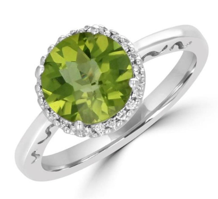 Peridot 14 Karat White Fashion Ring