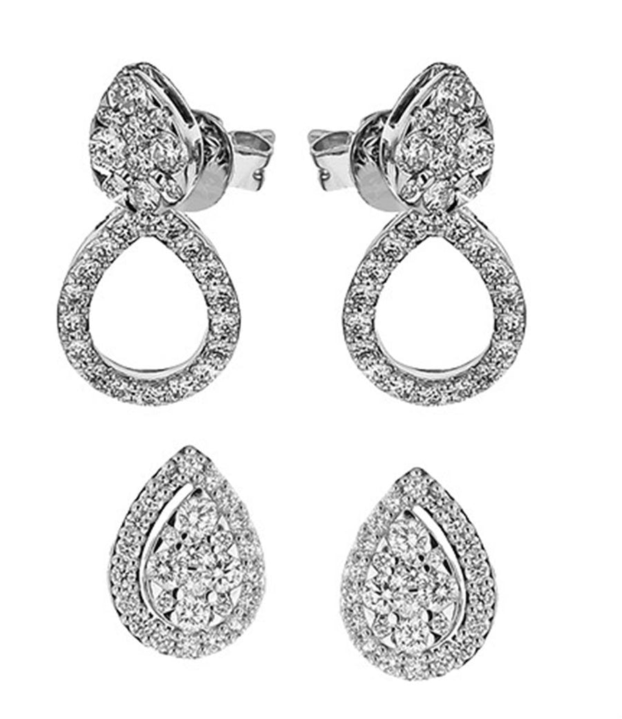Simon G. Rotating Jacket Diamond Cluster Transformable Stud Earrings