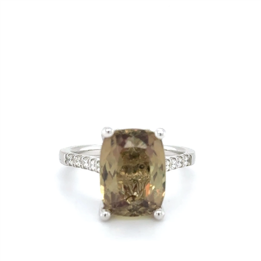 Estate Color Changing Diaspore and Diamond Ring
