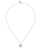 Lady's Sterling Silver Diamond Bujukan Moon Pendant Silver Necklaces L