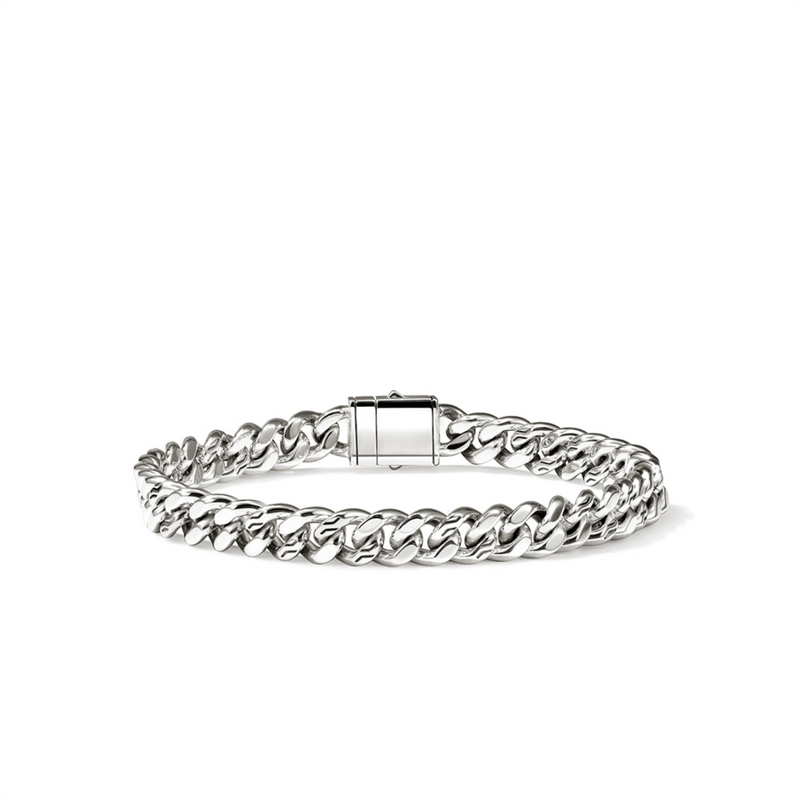 Sterling Silver 7mm Curb Link Bracelet With Pusher Clasp John Hardy Si
