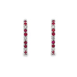 Ruby and Diamond Inside/Outside Hoop Earrings