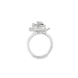 Estate Satin Diamond Solitaire Flower Baby Ring