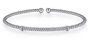 Gabriel & Co. Fashion 14K White Gold Bujukan Diamond Bar Bangle