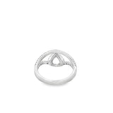 Lady's White 18 Karat Split Shank 2/3 Halo Ring Size 6.25 48 = 0.41tw