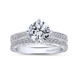 Gabriel & Co. Arabella - 14K White Gold Round Diamond Engagement Ring Mounting