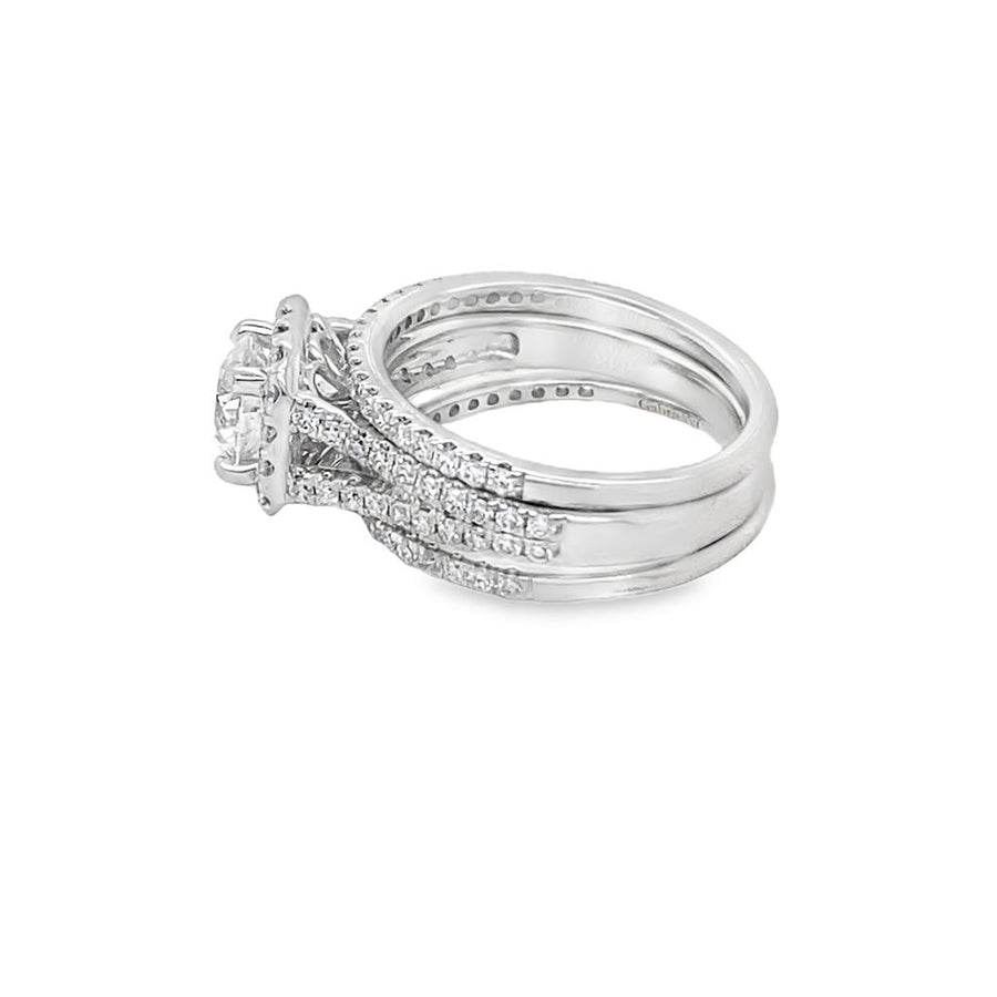 Split Shank Halo Bridal Set
