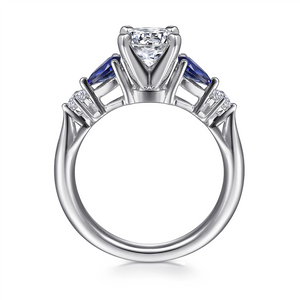 Gabriel & Co. Carrie - Five Stone Sapphire and Diamond Engagement Ring Mounting