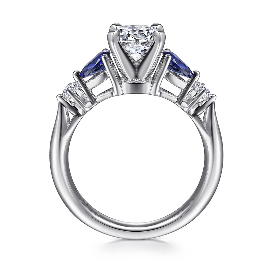 Gabriel & Co. Carrie - Five Stone Sapphire and Diamond Engagement Ring Mounting