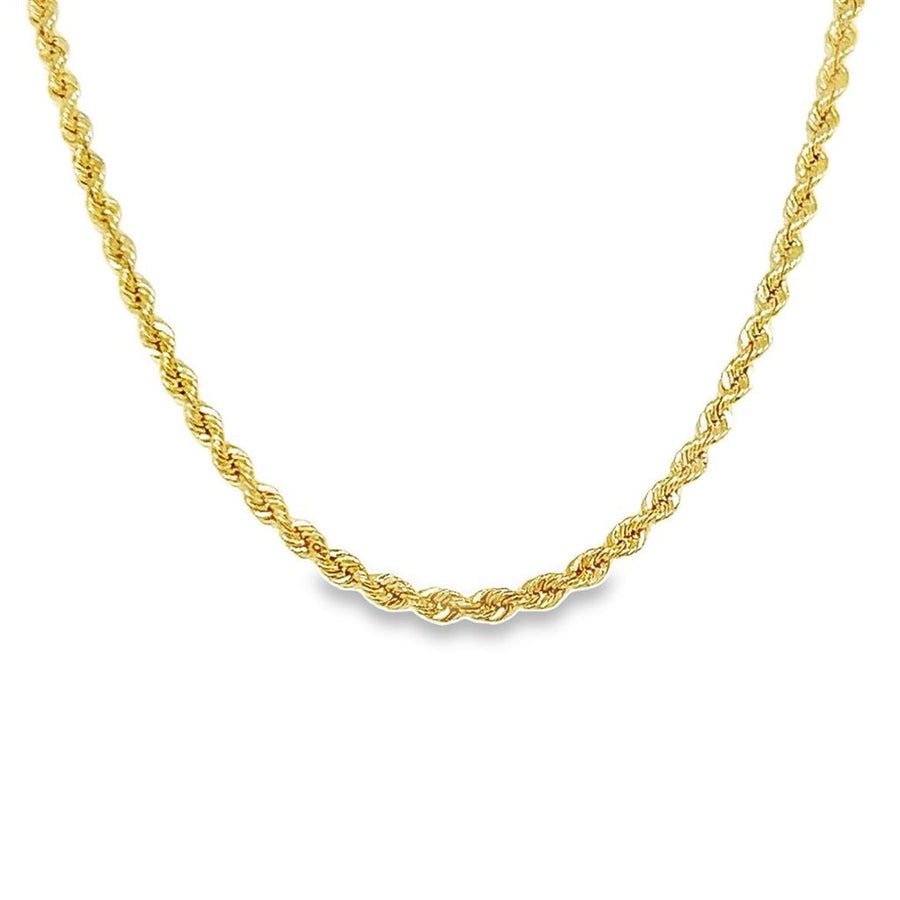 Estate Yellow 14 Karat Diamond Cut Rope Chain