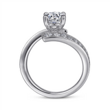 Gabriel & Co. Iris - 14K White Gold Bypass Round Diamond Engagement Ring
