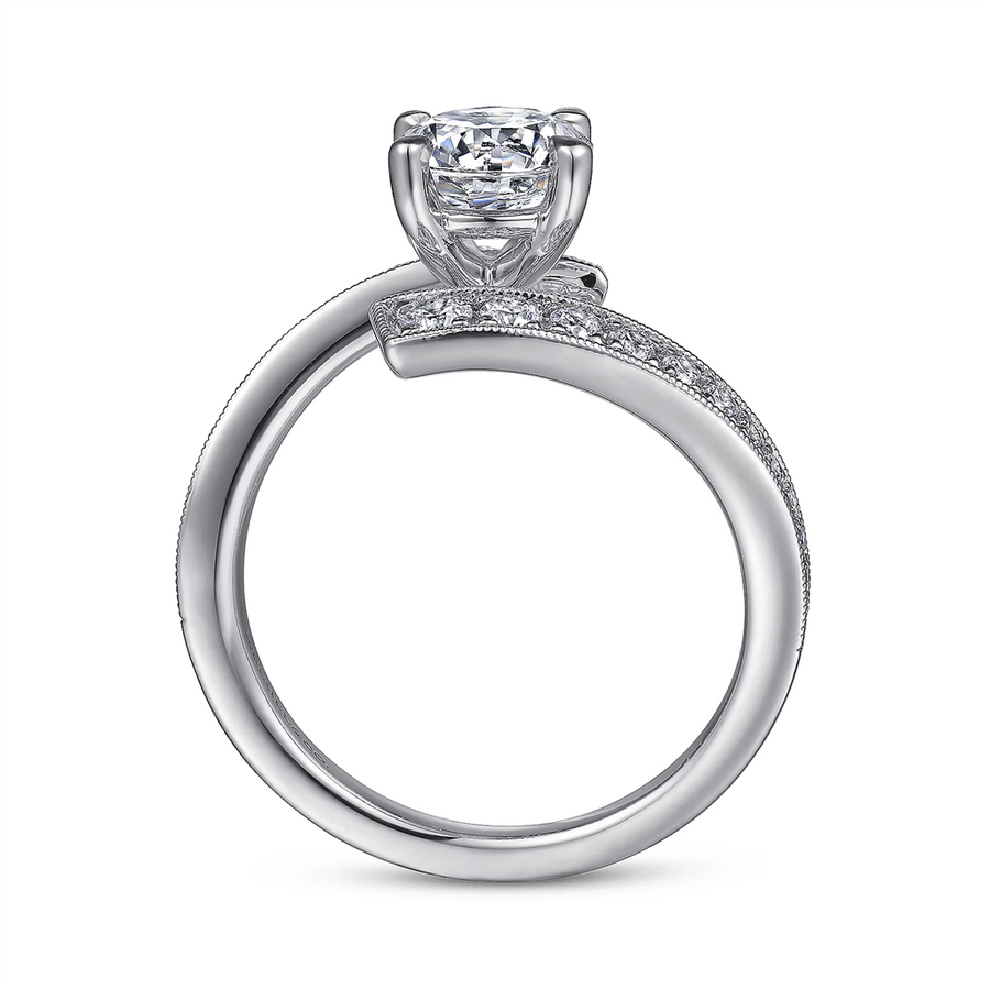 Gabriel & Co. Iris - Contemporary Bypass Diamond Engagement Ring