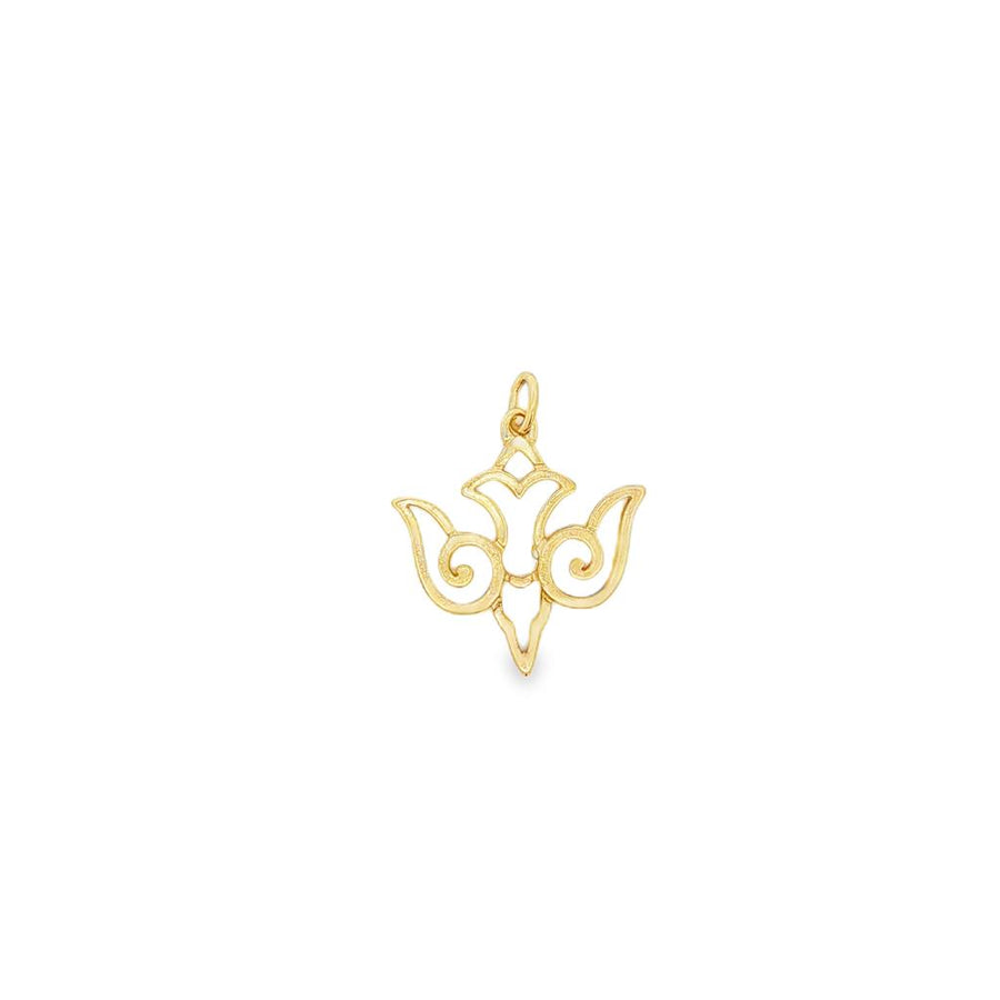 Yellow 14 Karat 28.90X23.50mm Filigree Style Bird Pendant With A 1.10m