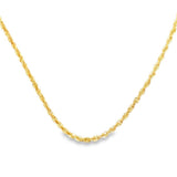 Yellow 14 Karat Diamond Cut 2.4mm Rope Chain W/ Lobster Clasp Estate J