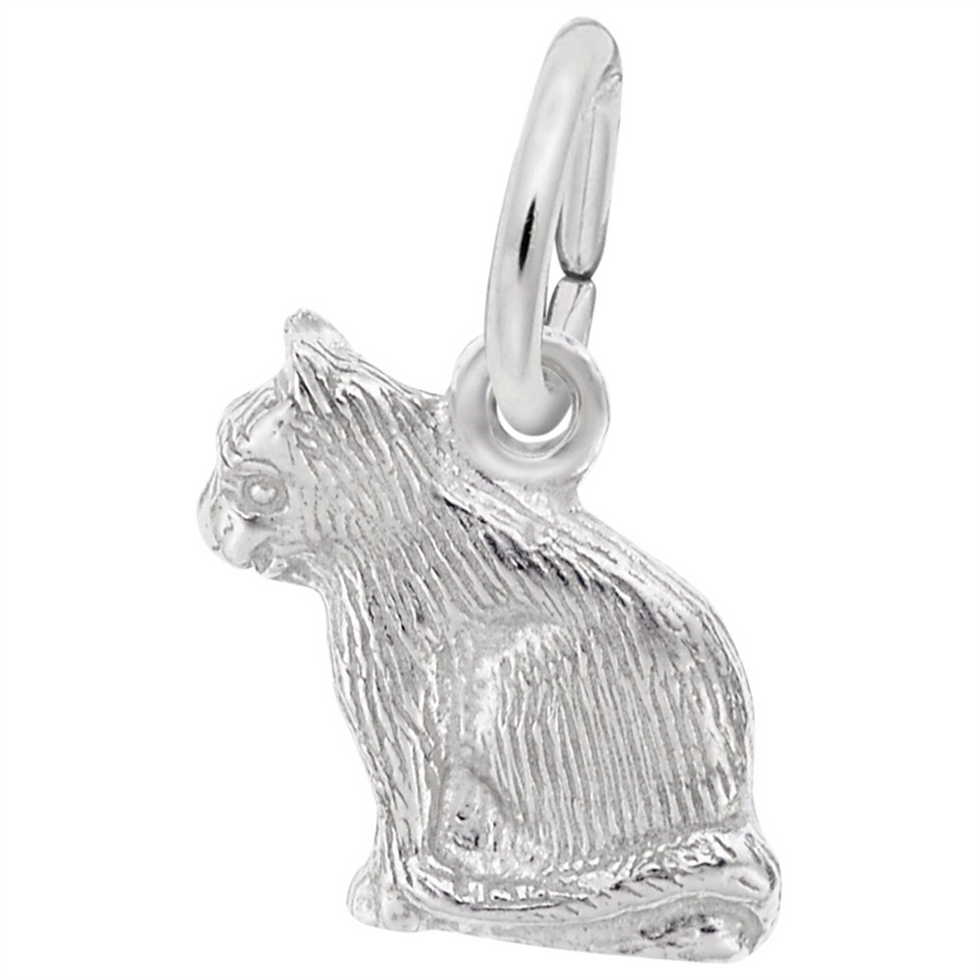 Rembrandt Charms Sitting Cat Accent Charm Sterling Silver