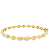Yellow 14 Karat Teardrop Hinge Bangle Bracelet Length 7 Gram Weight: 7