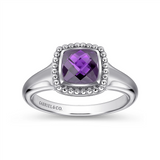 Gabriel & Co. Fashion 925 Sterling Silver Bujukan Amethyst Signet Ring