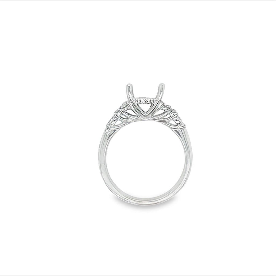 Lady's White 18 Karat Halo Ring