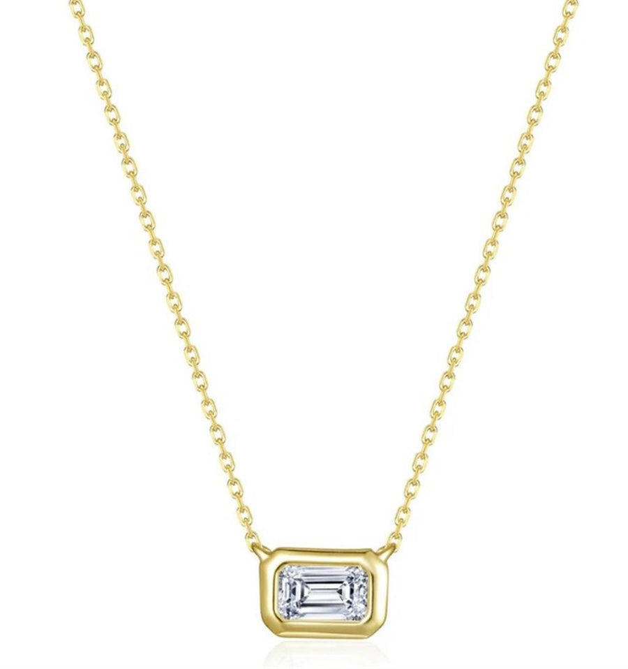 Lafonn Yellow Gold-Plated Sterling Silver East-West Bezel Solitaire